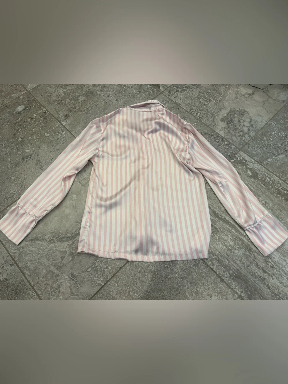 SS Weddings Pink & White Striped Pajama Set Shorts Size Small Monogram P